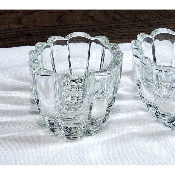 2 Princess House Utensil Holders Crystal #438 scallop Fork Spoon buffet service - Picture 6 of 8